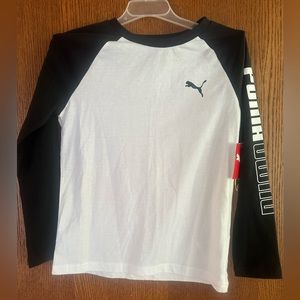 NWT Puma Black and White Long Sleeved Top Kids Size 6